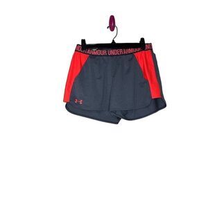 Under Armour Women's L Gray Athletic Shorts Elastic Waist Moisture-Wicking